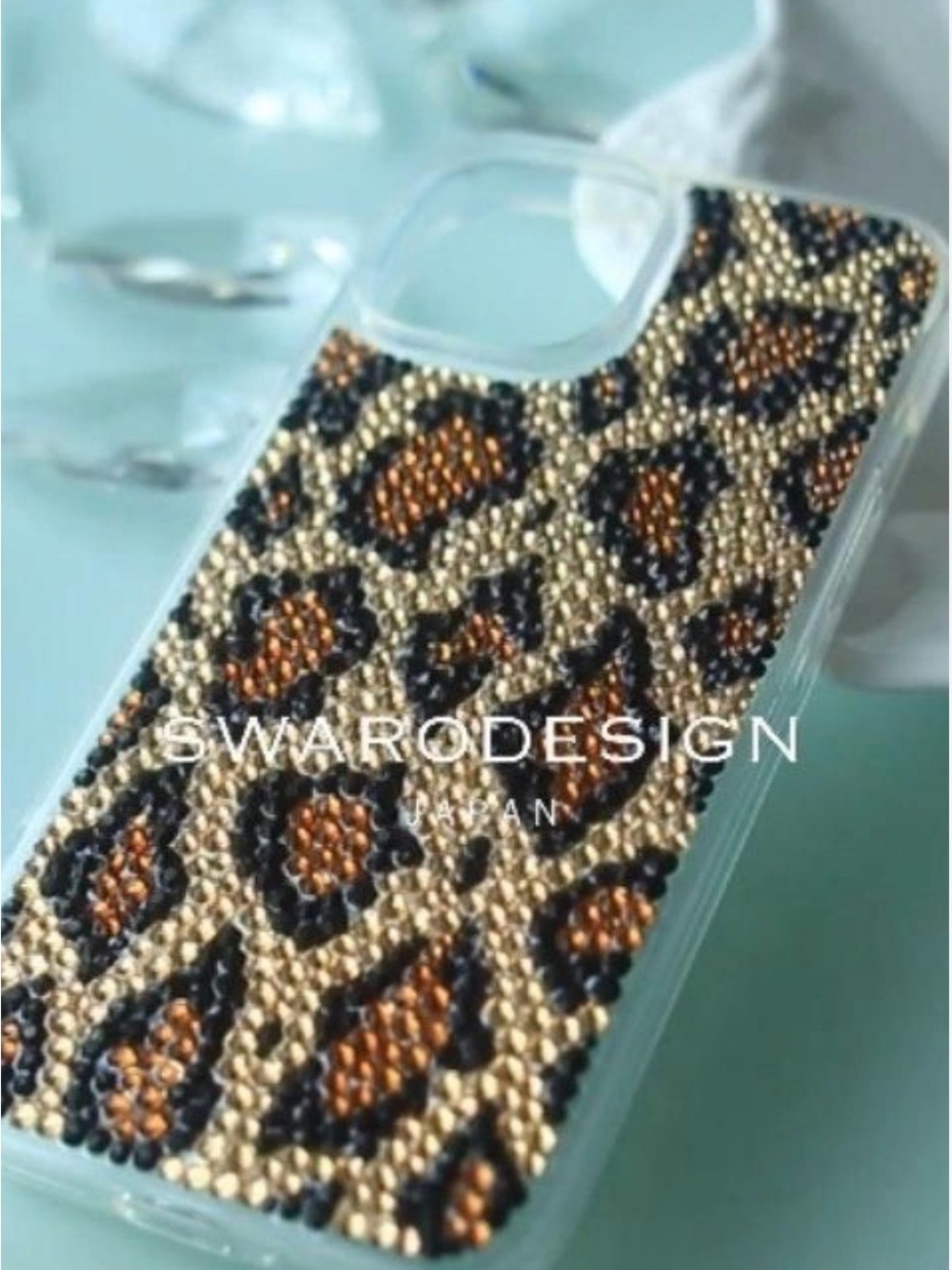Swarovski Leopard Crystal Phone Case - Gold & Black